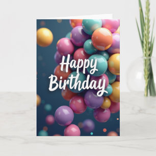Birthday Glossy Orbs Card