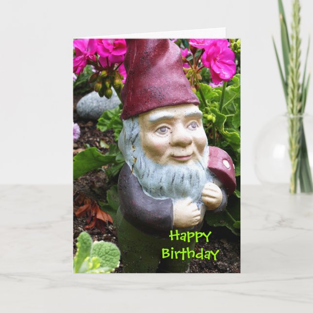 Birthday Gnome Birthday Card (Front)