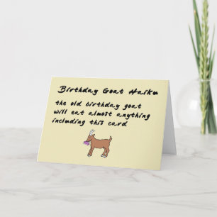 Birthday Goat Haiku - a funny happy birthday poem Card