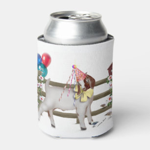 Birthday Goat with Surprise Message on Bottom Can Cooler
