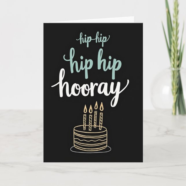 Birthday Gold Cake Card (Front)