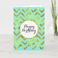 Birthday gold chevron pattern | Blank