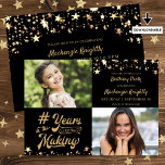 Birthday Gold Stars YEARS IN THE MAKING Photo Invitation<br><div class="desc">Invite guests to a birthday party # YEARS IIN THE MAKING for any age birthday for him or her with these invitations featuring an editable calligraphy typography title design which incorporates their age and birth year within the design, gold stars and personalised with 2 photos (perhaps use Then and Now...</div>