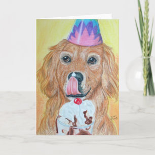 Birthday Golden Retriever Card