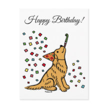Birthday Golden Retriever Cartoon