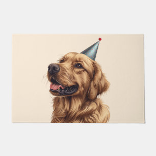 Birthday Golden Retriever Dog Doormat