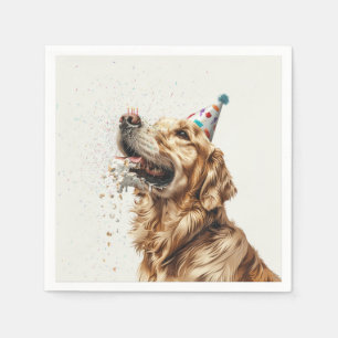 Birthday Golden Retriever Dog Napkin