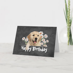 Birthday Golden Retriever on  Leather Card