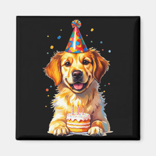 Birthday Golden Retriever, Party Dog  Magnet