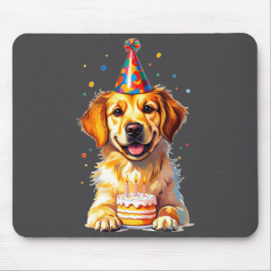 Birthday Golden Retriever, Party Dog  Mouse Mat