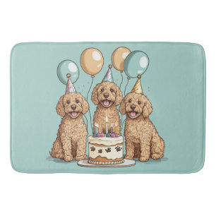 Birthday Goldendoodle Dogs Bath Mat