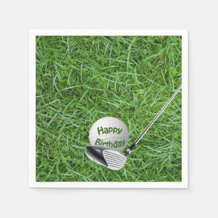 Birthday Golf Ball and Club Napkin