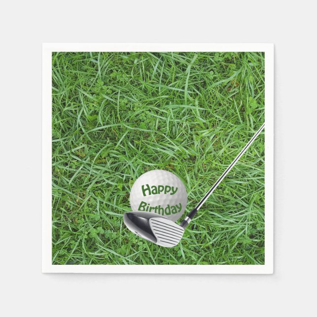 Birthday Golf Ball and Club Napkin (Front)