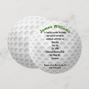 Birthday Golf Ball Party Invite