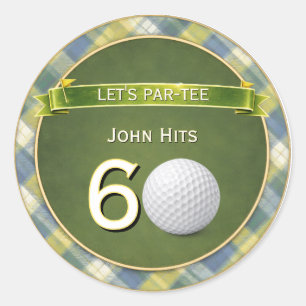 Birthday Golf / Golfing / Golfer Theme Classic Round Sticker