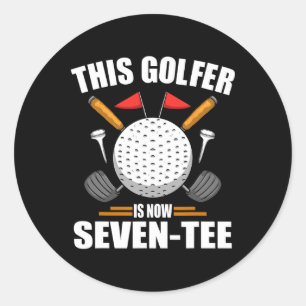 Birthday Golf Shirts For Men 70th Year Old Golfer  Classic Round Sticker