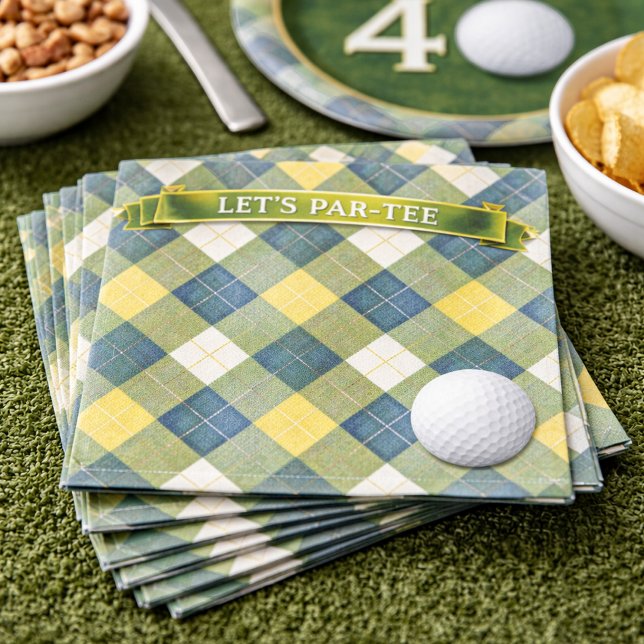 Birthday Golf Theme Let's Par-tee Napkin (Creator Uploaded)
