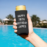 Birthday Golfer 70th Elegant Black Dad Stylish Seltzer Can Cooler<br><div class="desc">Black 70th birthday can cooler. Perfect for dad,  grandad,  stepdad. Golfer gift idea. You can personalise the year.</div>