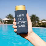 Birthday Golfer 70th Elegant Navy Blue Dad Stylish Seltzer Can Cooler<br><div class="desc">Navy Blue 70th birthday can cooler. Perfect for dad,  grandad,  stepdad. Golfer gift idea. You can personalise the year.</div>