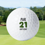 Birthday Golfer Funny 21th Party Par Thirty Golf Balls<br><div class="desc">Par 21. Funny 21th birthday quote golf balls. Perfect for son,  partner,  brother. Golfer gift idea. You can personalise the year and name.</div>