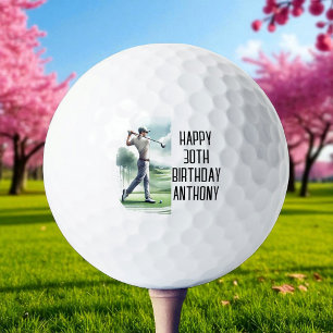 Birthday Golfer Funny 30th happy Dad Golf Balls