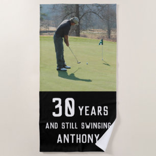 Birthday Golfer Funny 30th happy Par Photo Beach Towel