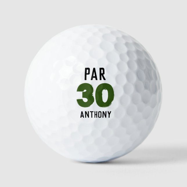 Birthday Golfer Funny 30th Party Par Thirty Golf Balls (Front)