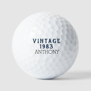Birthday Golfer Funny 40th Forty Navy Blue Black Golf Balls