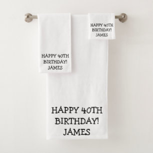 Birthday Golfer Funny 40th happy Dad Bath Towel Set