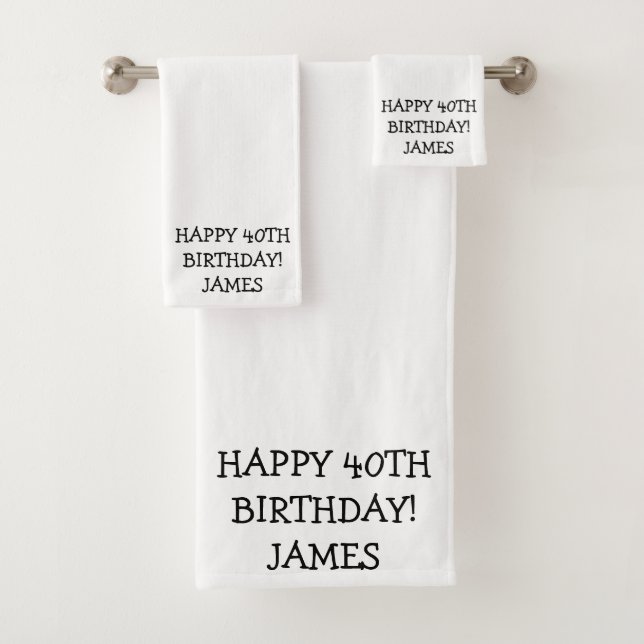 Birthday Golfer Funny 40th happy Dad  Bath Towel Set (Insitu)