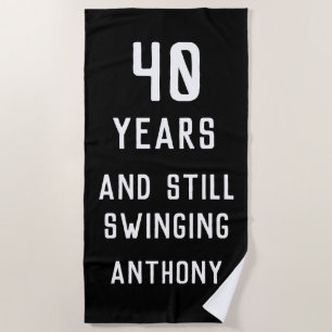 Birthday Golfer Funny 40th happy Dad Par Beach Towel