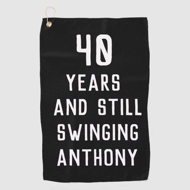 Birthday Golfer Funny 40th happy Dad Par Golf Towel (Front)