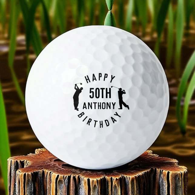 Birthday Golfer Funny 50th happy Dad Golf Balls (Creator Uploaded)