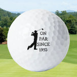 Birthday Golfer Funny 50th happy Dad Par Golf Balls<br><div class="desc">On par since 1973. 50th Birthday. Perfect for dad,  grandad,  stepdad. Golfer gift idea. Personalise it with a year.</div>