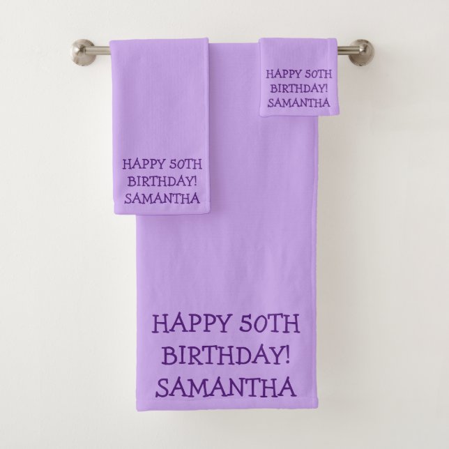 Birthday Golfer Funny 50th happy Mum  Bath Towel Set (Insitu)