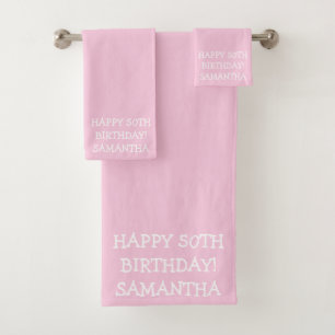 Birthday Golfer Funny 50th happy Mum  Bath Towel Set