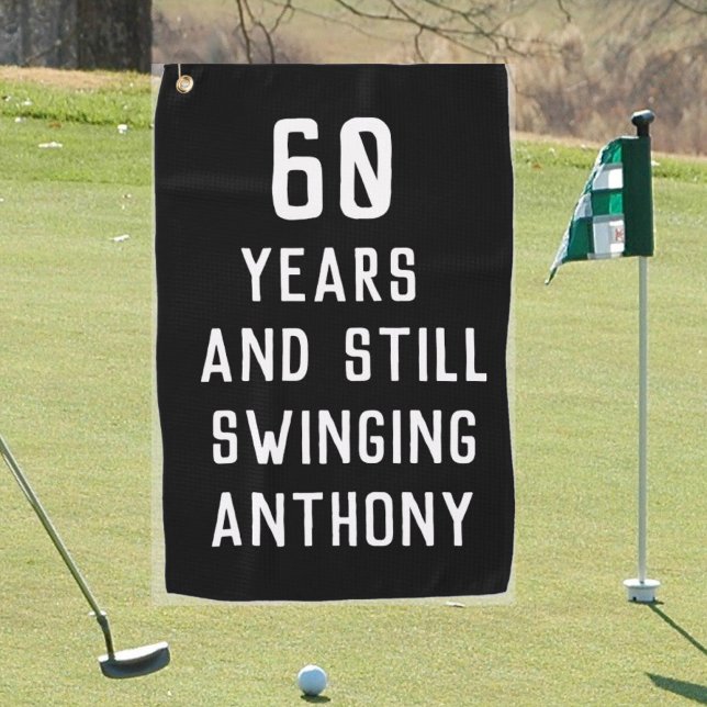 Birthday Golfer Funny 60th happy Dad Par Golf Towel (Creator Uploaded)