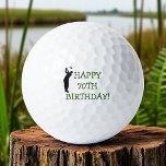Birthday Golfer Funny 70th happy Dad Golf Balls<br><div class="desc">Happy 70th birthday! Funny 70th birthday quote. Perfect for dad,  grandad,  stepdad. Golfer gift idea. Personalise it with a name.</div>