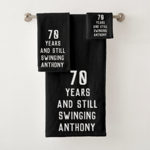 Birthday Golfer Funny 70th happy Dad Par Bath Towel Set