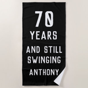 Birthday Golfer Funny 70th happy Dad Par Beach Towel