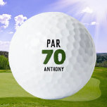 Birthday Golfer Funny 70th happy Dad Par Golf Balls<br><div class="desc">Par 70. Funny 70th birthday quote golf balls. Perfect for dad,  grandad,  stepdad. Golfer gift idea. You can personalise the year and name.</div>