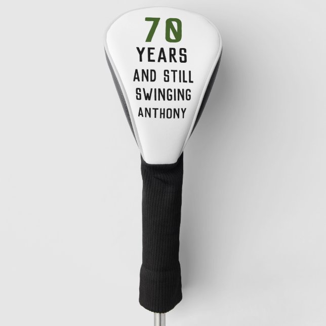 Birthday Golfer Funny 70th happy Dad Par Golf Head Cover (Front)