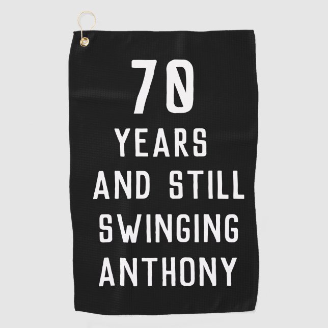 Birthday Golfer Funny 70th happy Dad Par Golf Towel (Front)