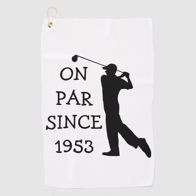 Birthday Golfer Funny 70th happy Dad Par Humour Golf Towel (Front)