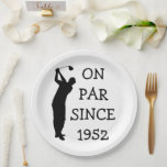 Birthday Golfer Funny 70th happy Dad Par Paper Plate<br><div class="desc">On par since 1952 paper plate. 70th Birthday. Perfect for dad,  grandad,  stepdad. Golfer gift idea. Personalise it with a year.</div>