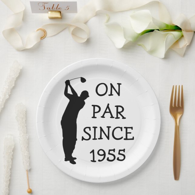 Birthday Golfer Funny 70th happy Dad Par Paper Plate (Wedding)
