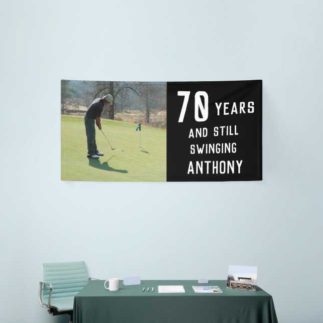 Birthday Golfer Funny 70th happy Dad Par Photo Banner (Tradeshow)