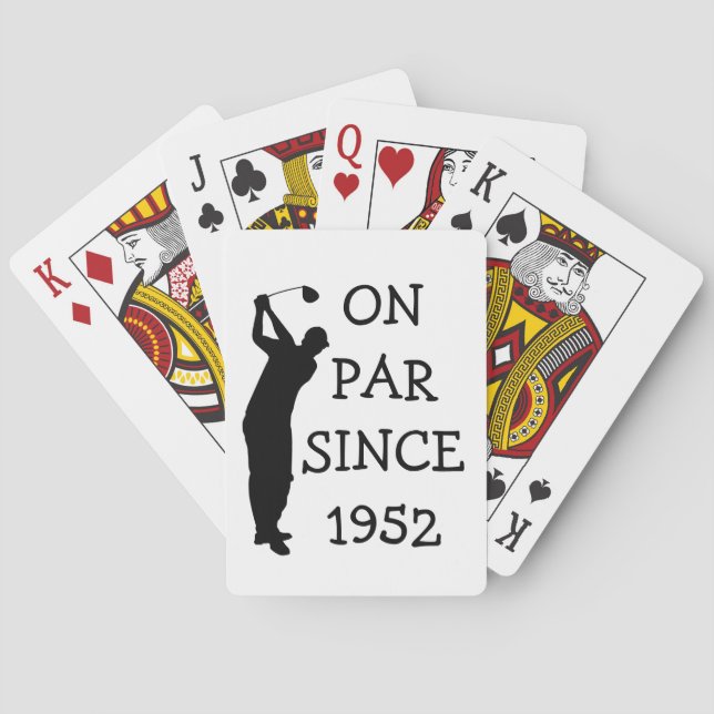 Birthday Golfer Funny 70th happy Dad Par Playing Cards (Back)