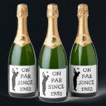Birthday Golfer Funny 70th happy Dad Par Sparkling Wine Label<br><div class="desc">On par since 1952 wine bottle label. 70th Birthday. Perfect for dad,  grandad,  stepdad. Golfer gift idea. Personalise it with a year.</div>