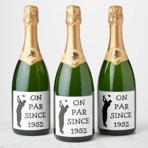 Birthday Golfer Funny 70th happy Dad Par Sparkling Wine Label